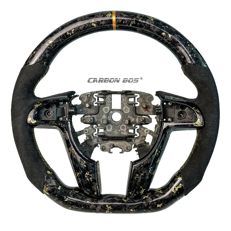 

Forged Gold Carbon Fiber Gold Centerline Perforated Leather Sports Steering Wheel Fits Pontiac Holden G8 VF VE Customizable