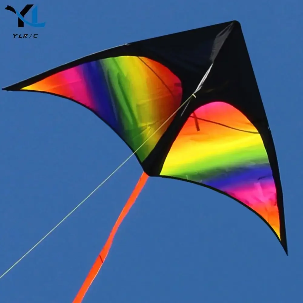 2x3m Tail Big Triangle Kite Large Kite Toy with Wire Board Easy To Fly Colorful Flight Kite Enhance Coordination for Boys Girls