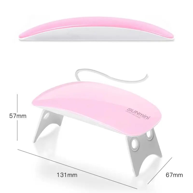 Mini lámpara LED portátil de 6W para secado de uñas, máquina de secado de esmalte de uñas, lámpara de manicura UV para uso doméstico