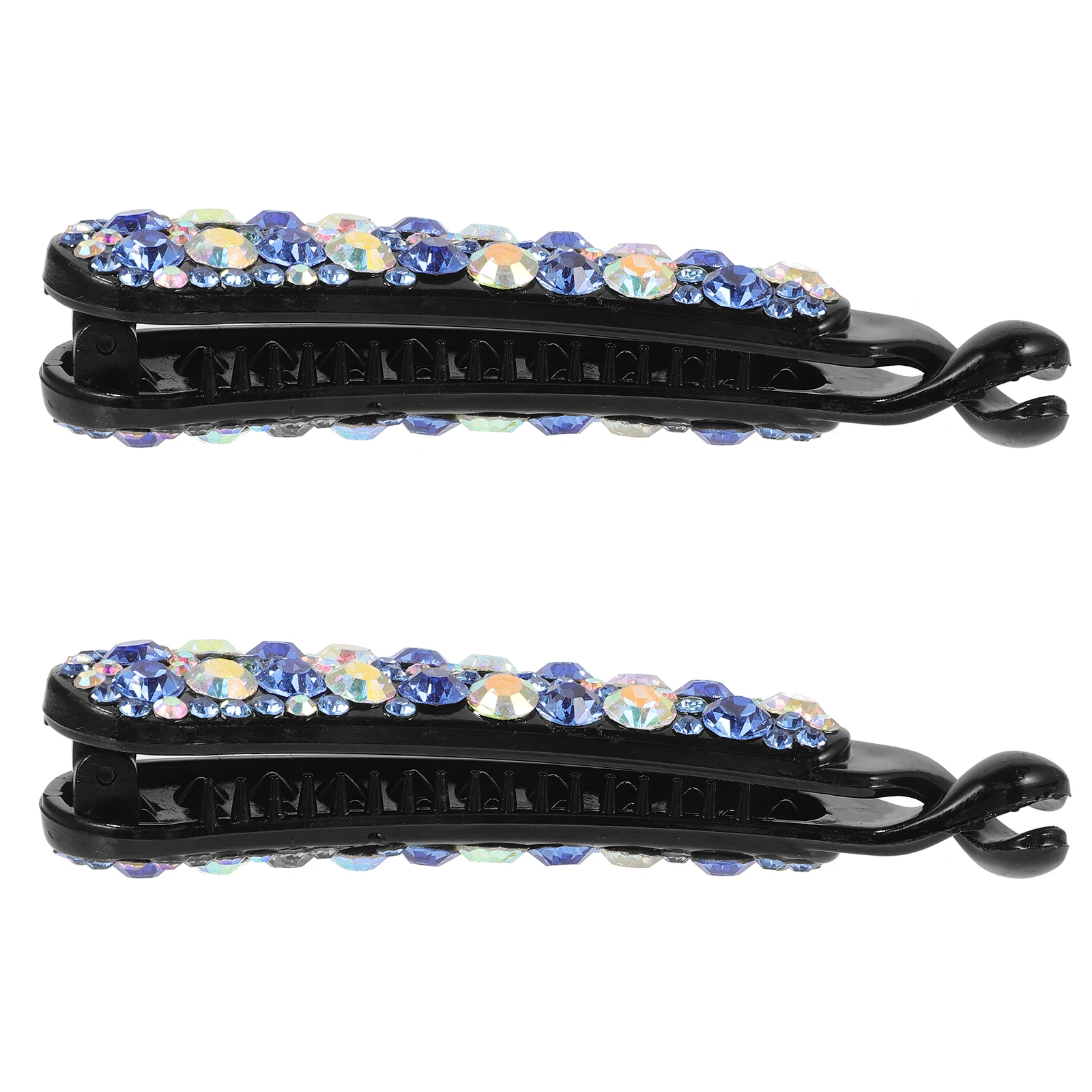 

2pcs Gemstone Banana Hair Clips for Thick Hair Women 80s Vintage Accessories Large Rhinestone Grip Strong Durability