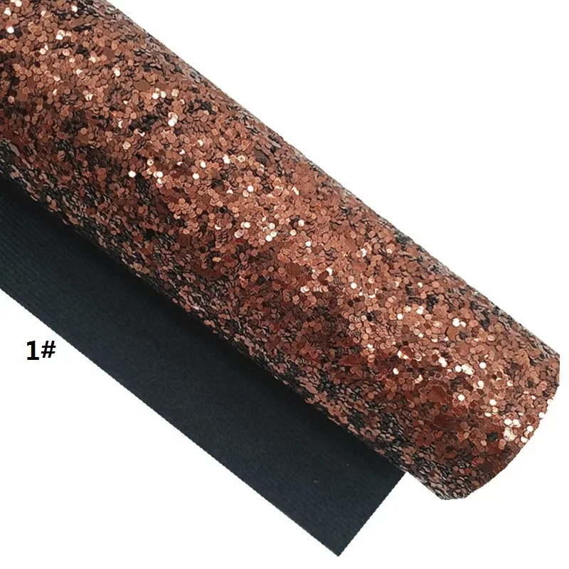 Brown Chunky Glitter Leather Sheet Weave Embossed Faux Leather Leopard Faux Leather Lien Fabric DIY Craft Sheets Mini Rolls W438