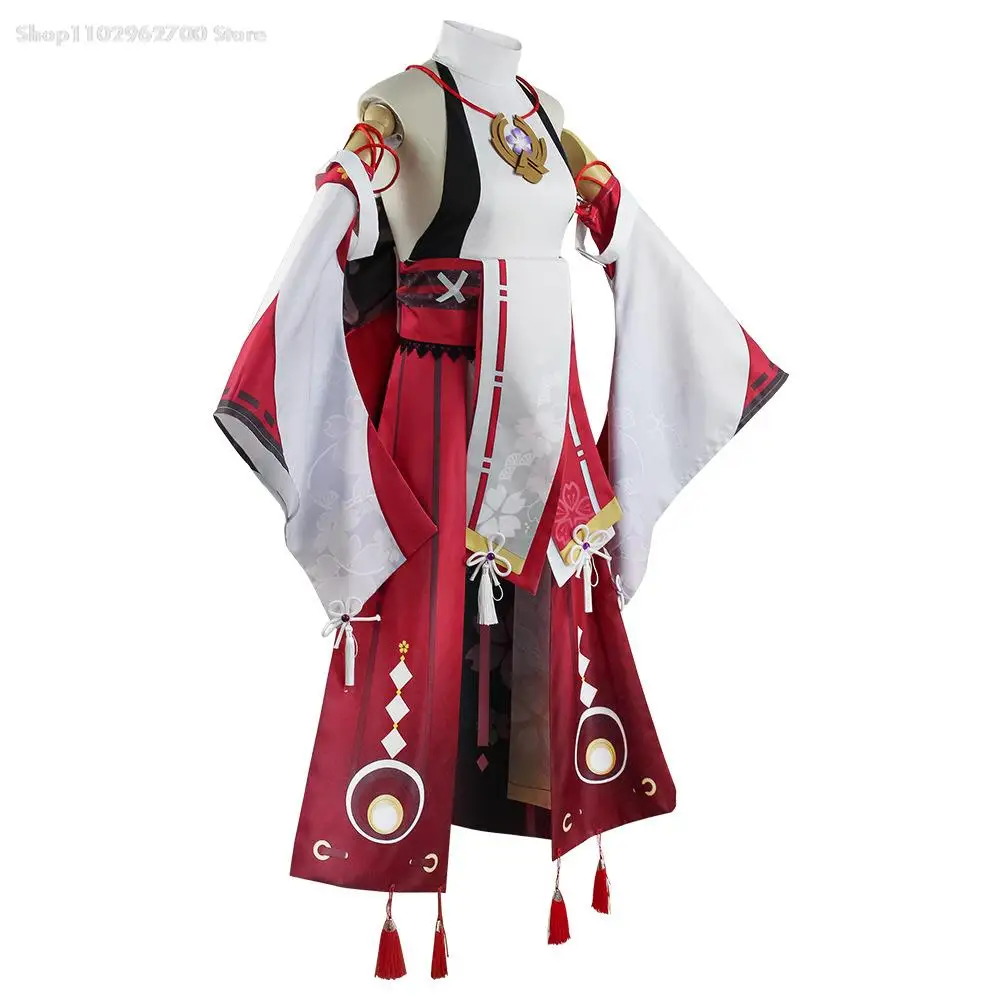 Genshin Impact Yae Ko Cosplay Costume pour femme, uniforme, perruque, anime, style chinois, Halloween, jeu