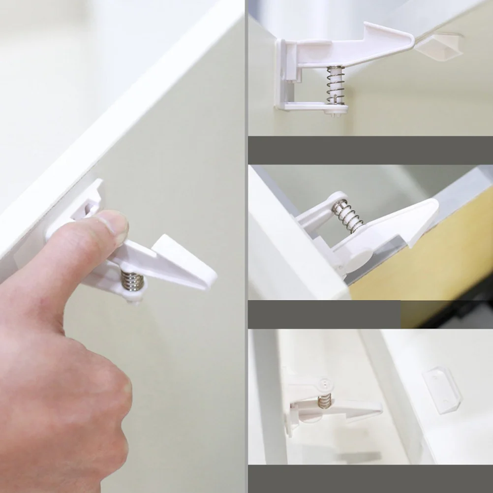 5 قطعة أقفال درج خزانة سلامة الطفل تركيب لاصق عادة فتح وظيفة لزجة قاعدة أقفال خزانة المفاتيح