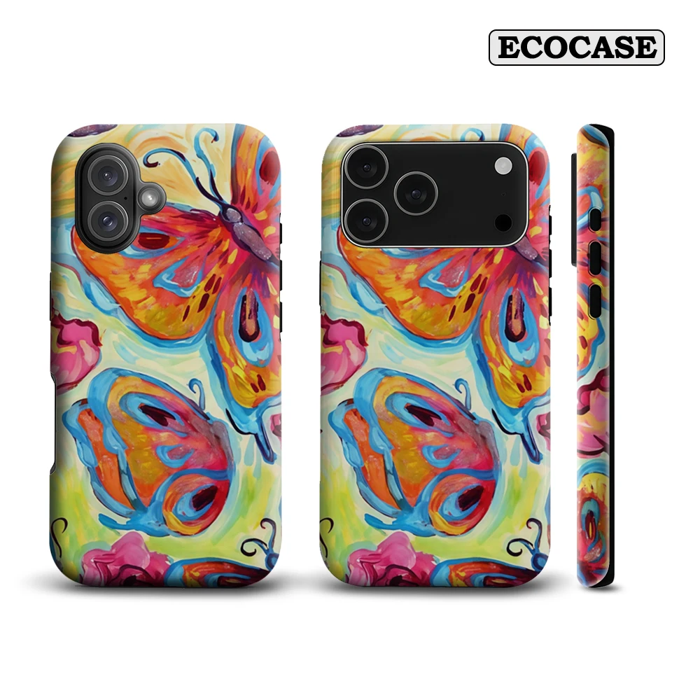 Vibrant Butterfly Burst IPhone 17 Must-Haves Handyhülle für IPhone 17 16 15 14 13 12 123 Pro Max Plus Doppelschichtige Rückseite
