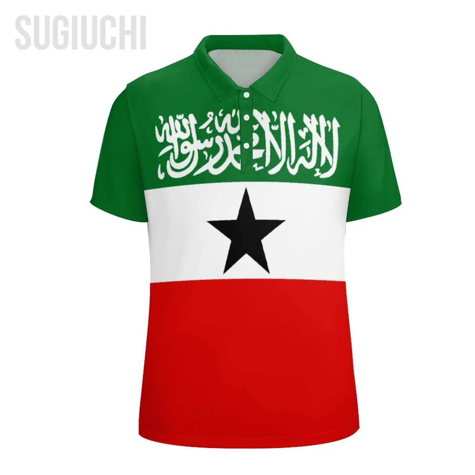 Unisex Polo Shirt Somaliland Flag 3D Print Man Polo Fashion Clothing Tracksuits Short Sleeves