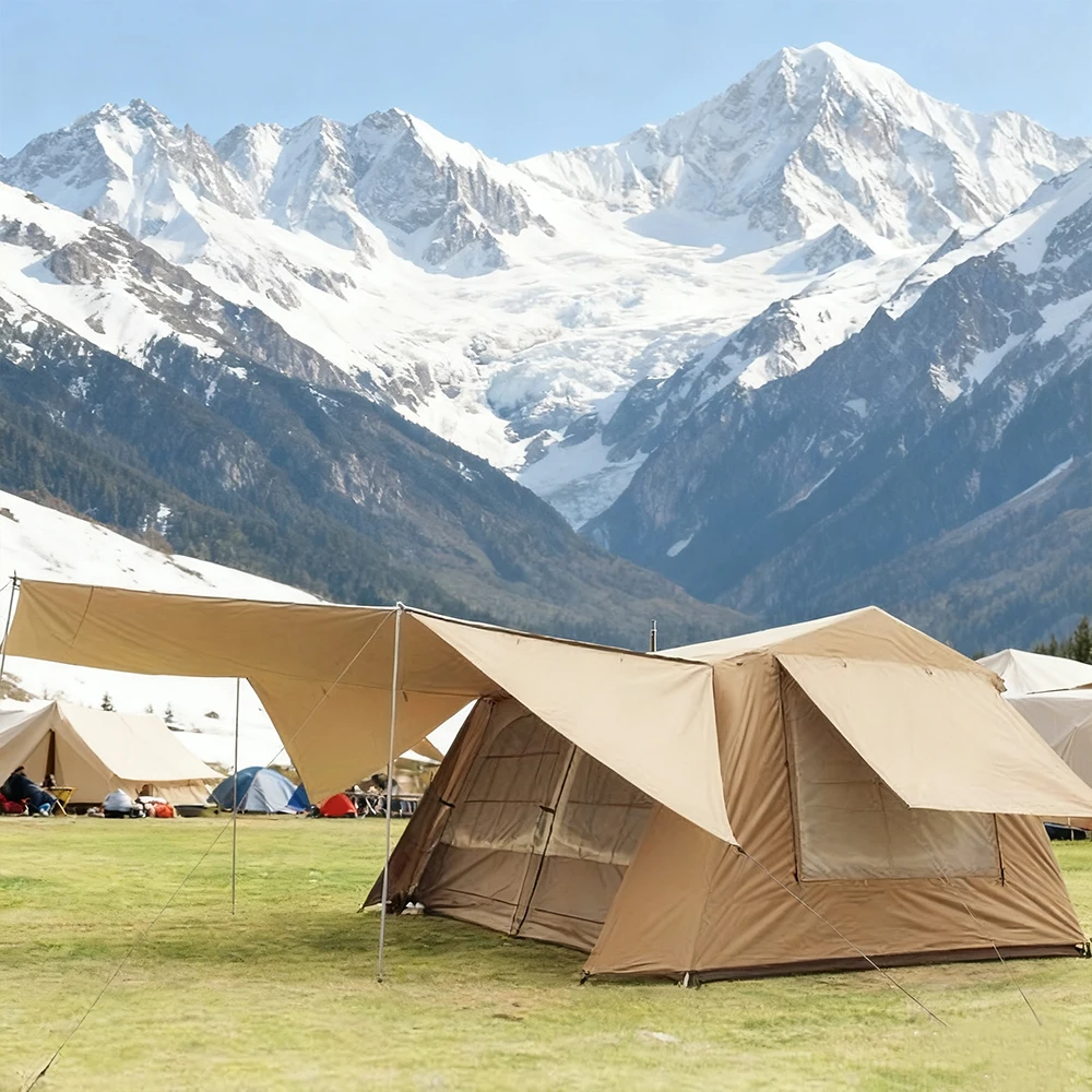 

STLF 3-4 Person Steel High-Intensity Waterproof Summer Camping Shelter Tent One Bedroom Automatic Setup Eco-Friendly Breathable