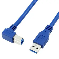 Kabel USB 3.0 męskiego do męskiego męskiego o kącie 90 stopni kabel do drukarki męskiego USB3.0 do rodzaj USB B 0.3m/0.6m/1m/1.8m/3m