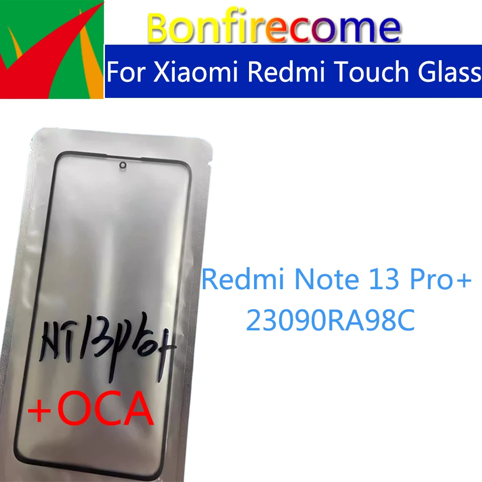 Replacement For Xiaomi Redmi Note 13 Pro+ Touch Screen Panel Front Outer Glass LCD Lens With OCA Glue