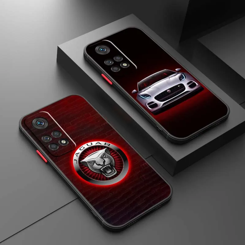 J-Jaguar Car Cool Popular Art For Xiaomi Redmi Note 13R 13 12 12S 11 12T 11S 11E 11T 10 Pro Plus Frosted Translucent Phone Case