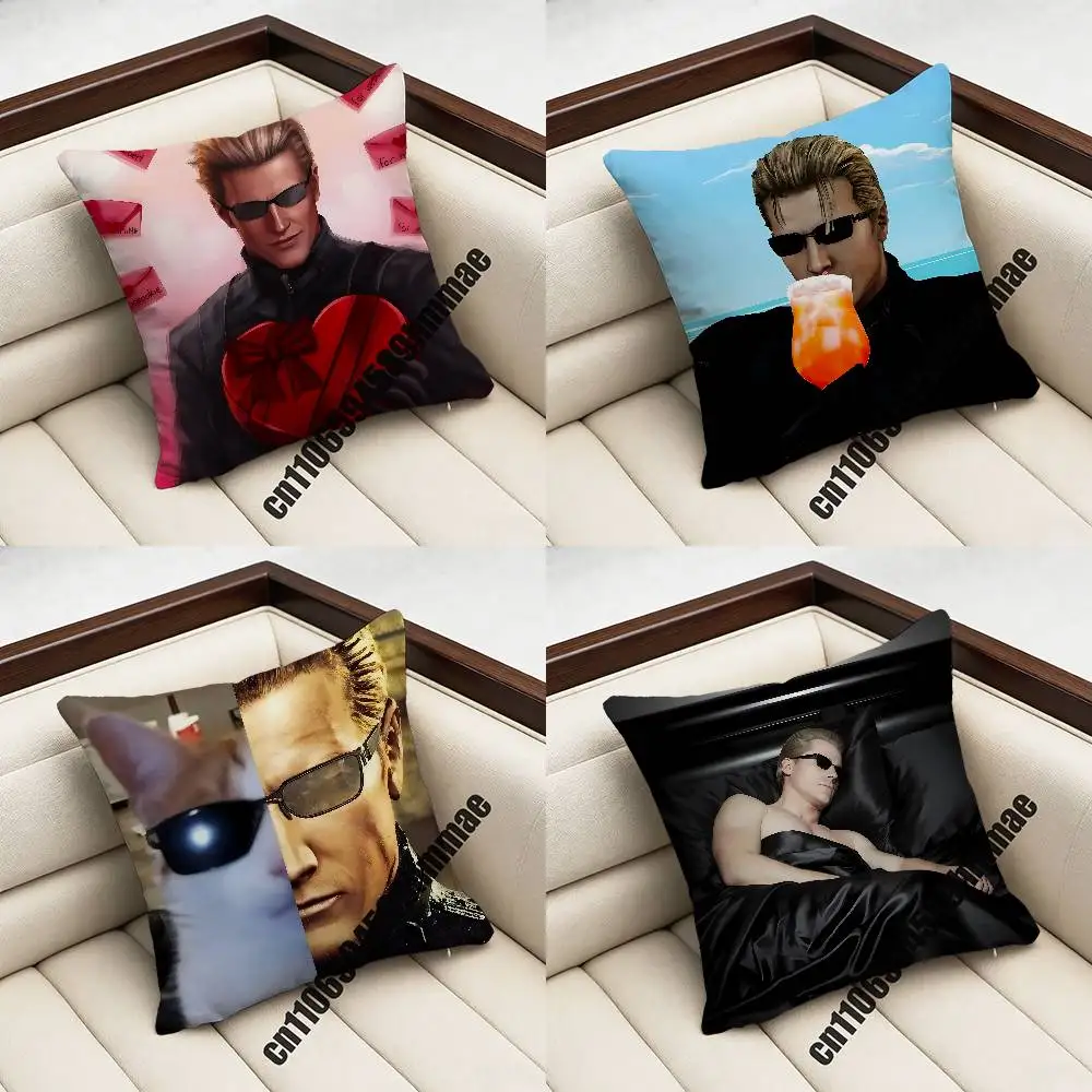 

For R-Resident Evil Albert Wesker Throw Pillow Case Sham 45x45cm Decoration Square Bed Pillowcase Pad Cover