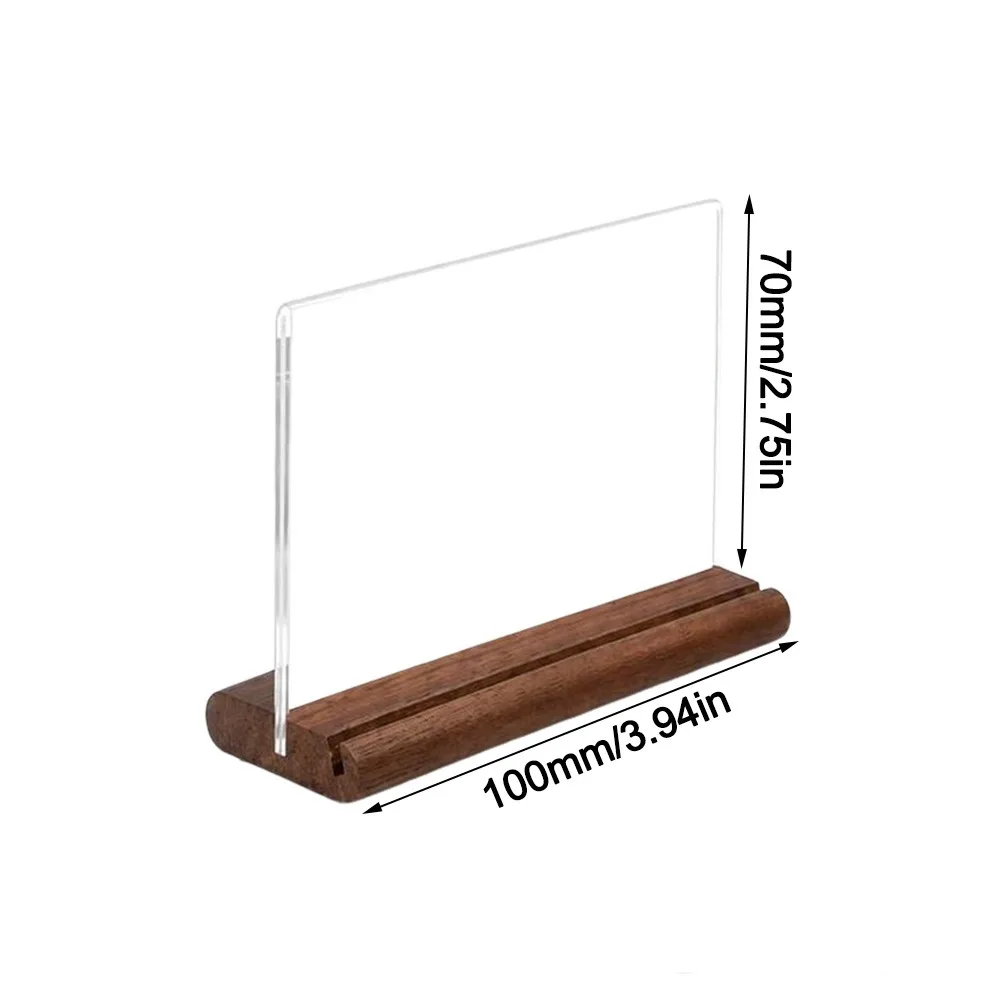 Transparent Acrylic Table Sign Card Holder Vertical Standing Desktop Standing Price Display Stand Double-Sided Display