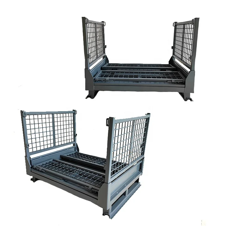 عمر خدمة طويل، معالجة طلاء المسحوق، مستودع قابل للطي، قفص تخزين معدني من الفولاذ، نصف قطرة، صندوق أدوات البليت #6