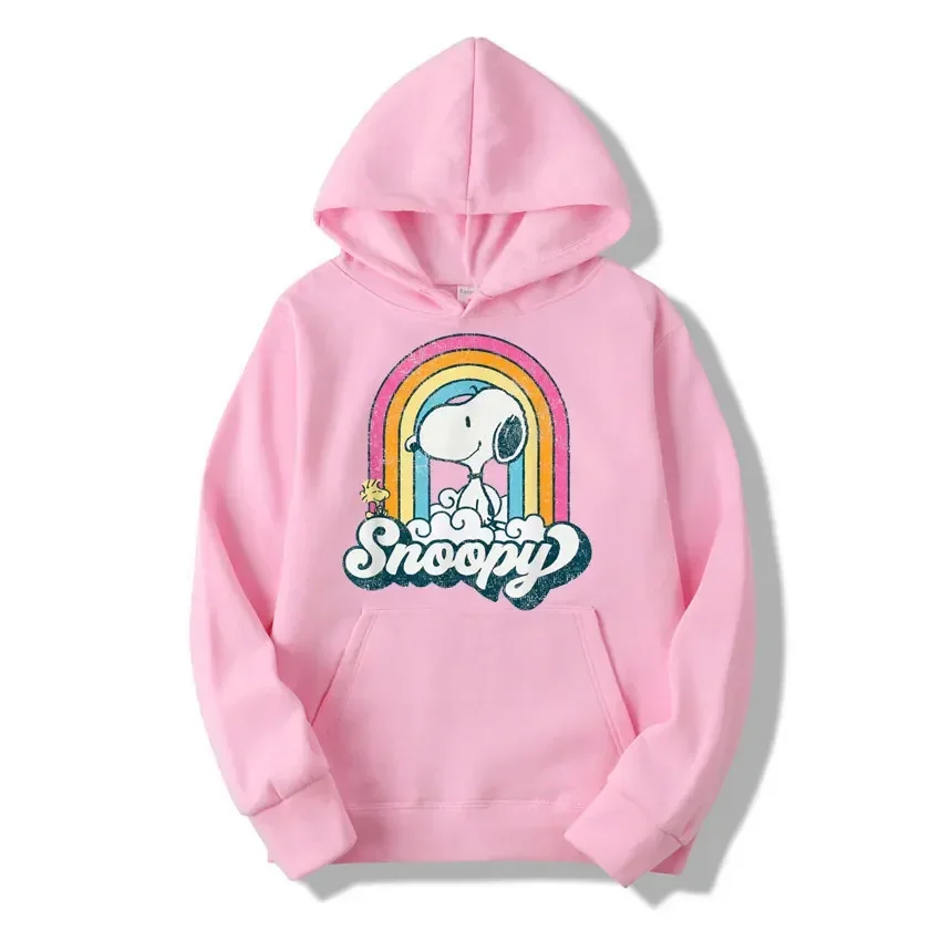 Snoopy Retro Rainbow Cloud Cartoon Anime Printing Men's and women's hoodies Autumn and Winter new style Couple's clothing hoodie