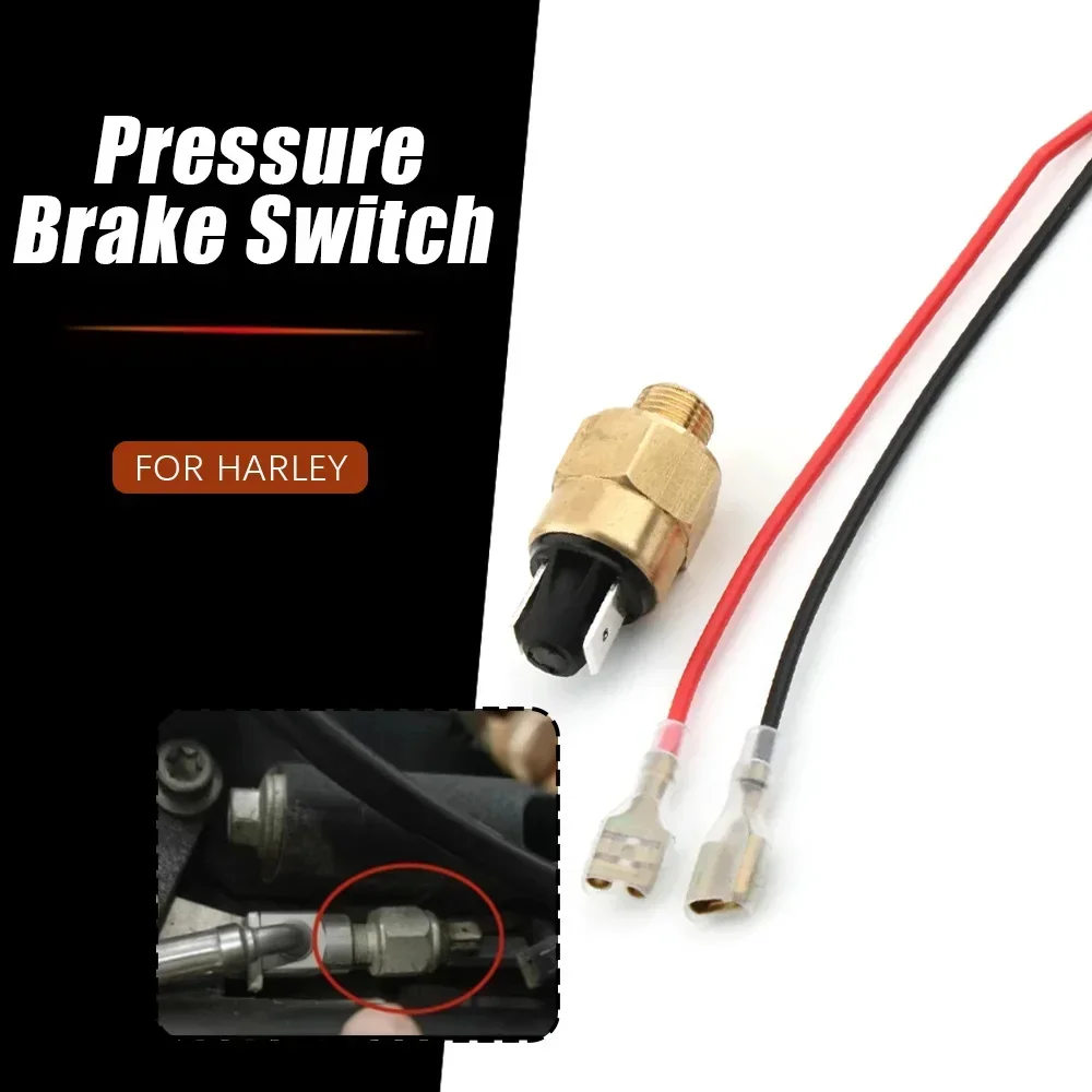 Motorcycle Pressure Brake Switch+Brake Switch Cables For Harley XL FL FX FXR Big Twin 1200CC 1340CC Dyna Wide-Glide