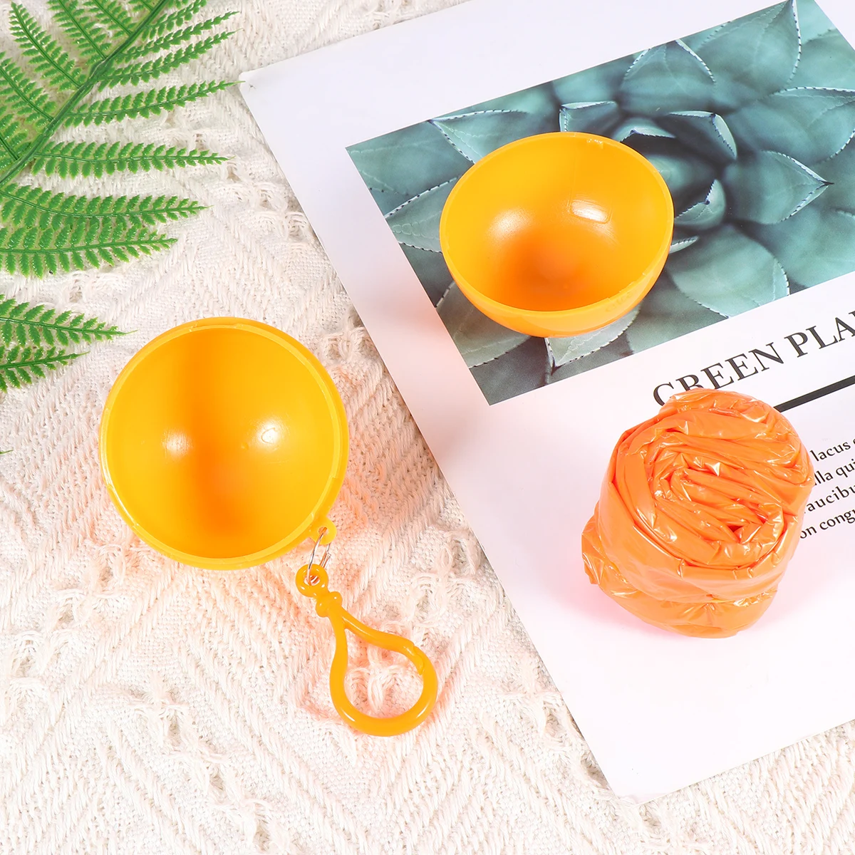 

4 pcs Disposable Ball Poncho Lightweight Portable Raincoat Keychain Storage For Camping Travel Outdoor Compact Reusable