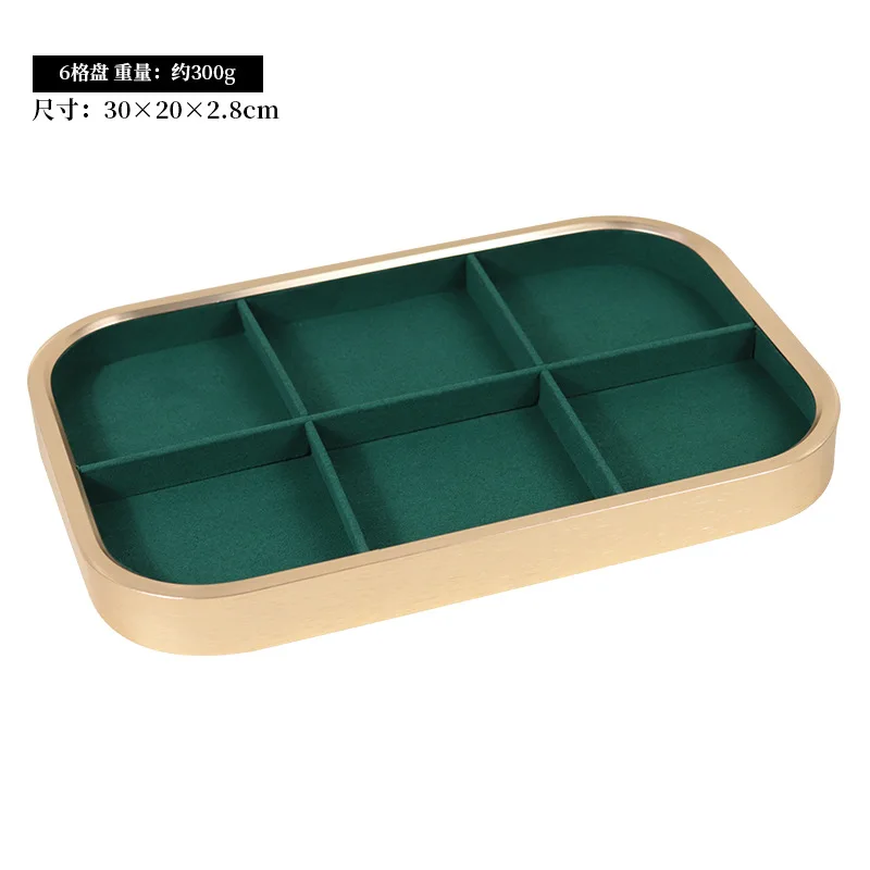 

Высококачественный поднос для ювелирных изделий с металлическими краями внутри, бархатный поднос для ювелирных изделий из серфибры, ожерелье, кольцо, кулон, браслет, поднос для хранения