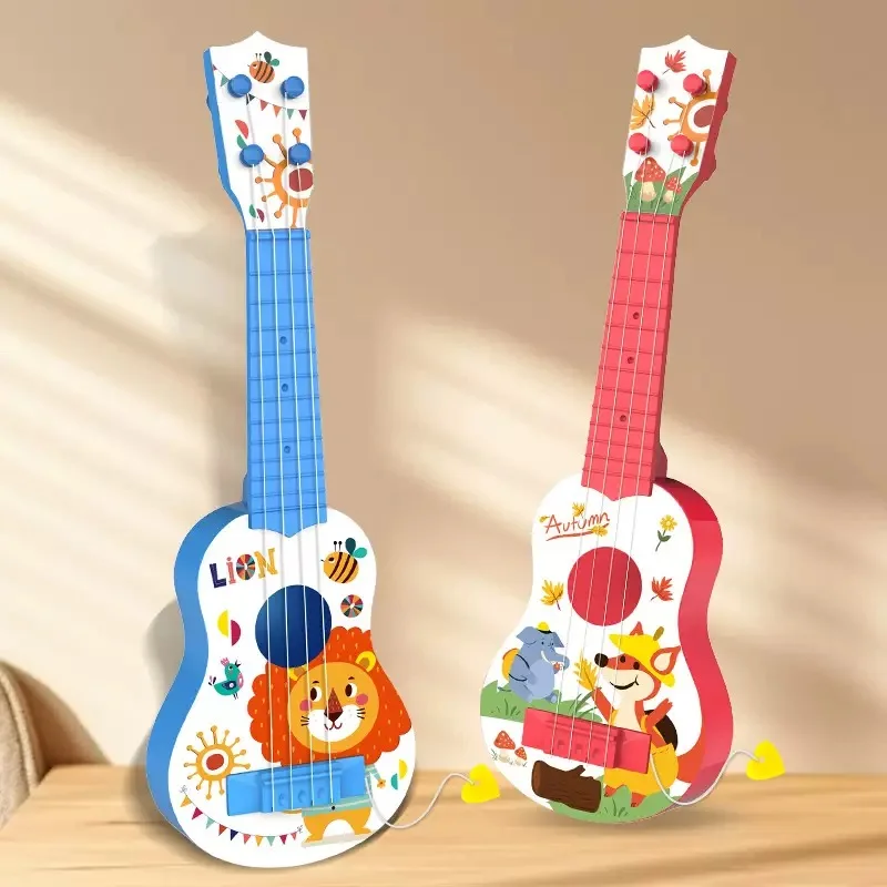 44cm Playable Ukulele Kids Guitar Musical Toy, String Instrument Vocal Toy, Educational Intellectual Toy, Music Learning Tool
