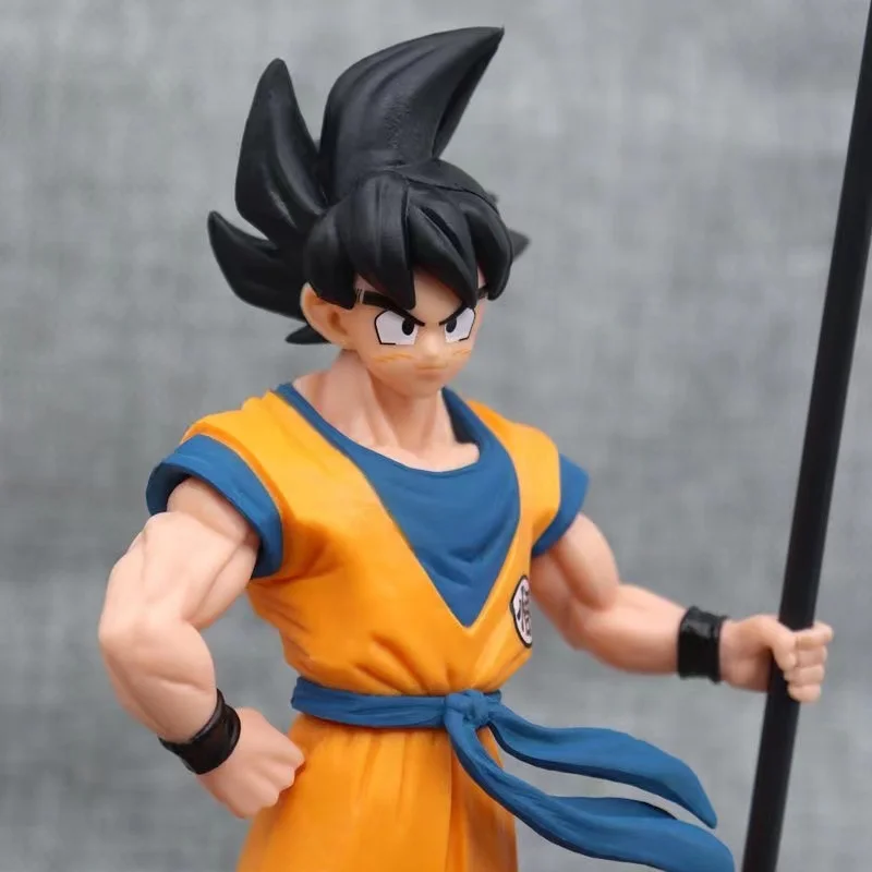 Dragon Ball Anime Figure 22Cm Adult Son Goku Support The Stick Standing Pvc Action Figure Collection Model Toy for Children Gift