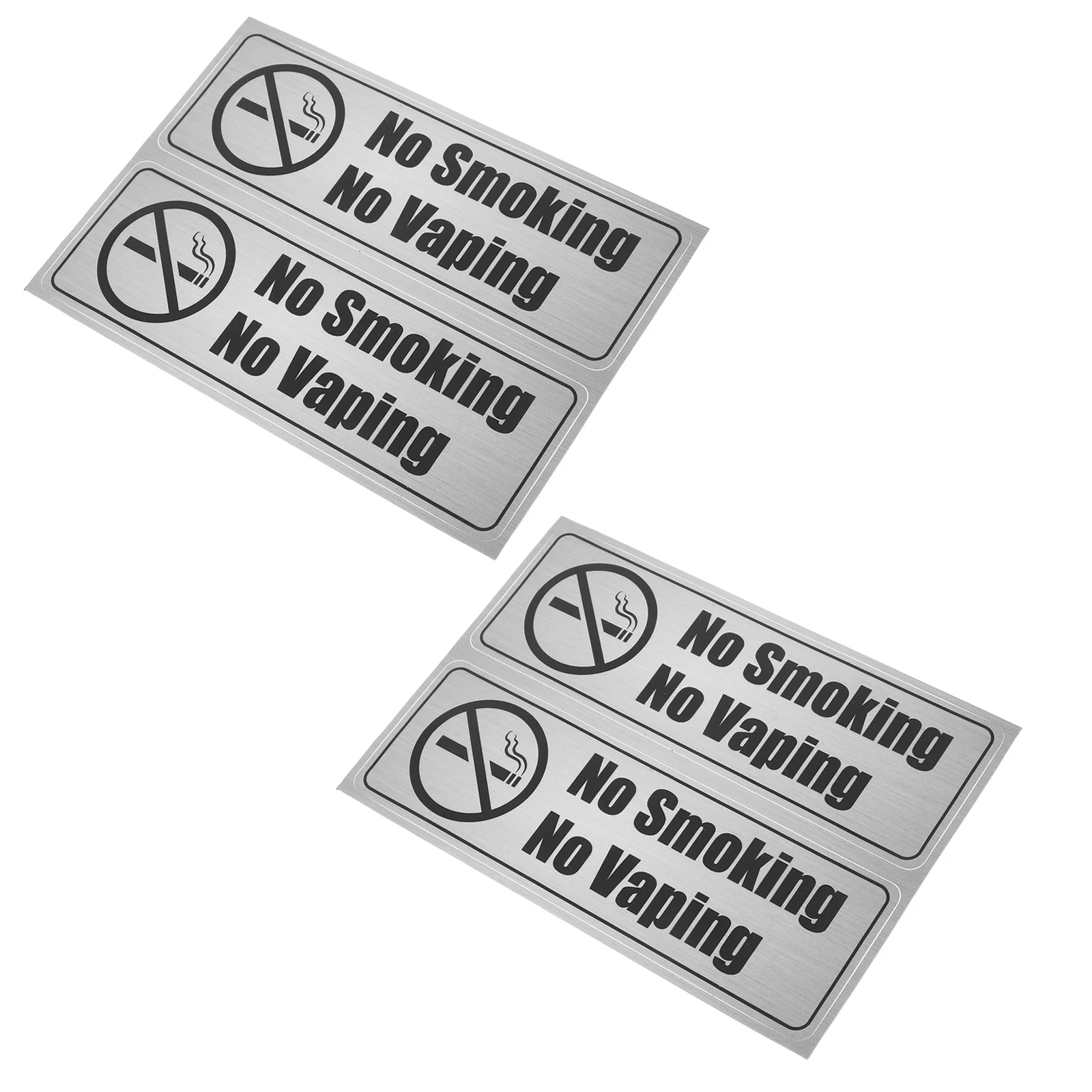 

4Pcs Waterproof No Smoking Stickers PVC Warning Signs for Business Indoor Outdoor Walls Doors No Decals