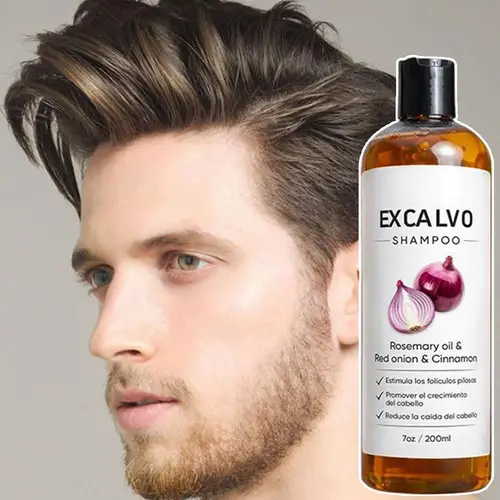 Imagen 1 del producto EXCALVO Champú de Cebolla y Romero 200ml - Con Canela, Reduce la Caída del Cabello, Estimula los Folículos, Engrosa y Fortalece el Cabello