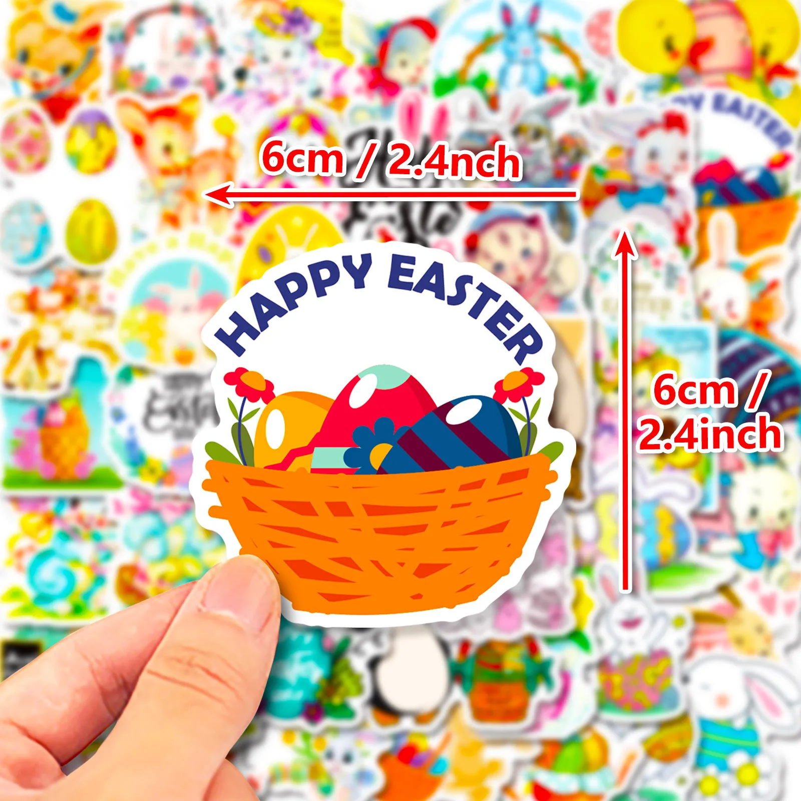 50Pcs Ins Style Easter Series Graffiti Stickers Suitable for Laptop Helmet Desktop Decoration DIY Sticker Toys Wholesale