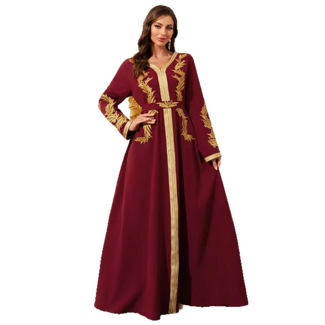 Dubai kaftan vestido feminino renda árabe manga longa moda vestido longo abaya ramadan dubai luxo islâmico elegante
