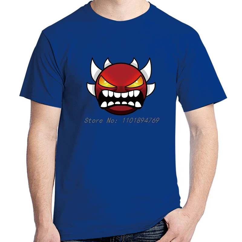 

Geometry Dash Extreme Demon модные хлопковые футболки с рисунком летняя футболка с коротким рукавом уличная мужская одежда высокого качества