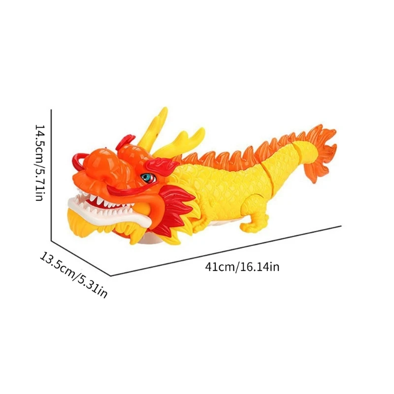 Dance Dragon Electronic Toy Action Figure Moving & Walking Robot Chinese Dragon Realistic Plastic Model Kids Boys Girls