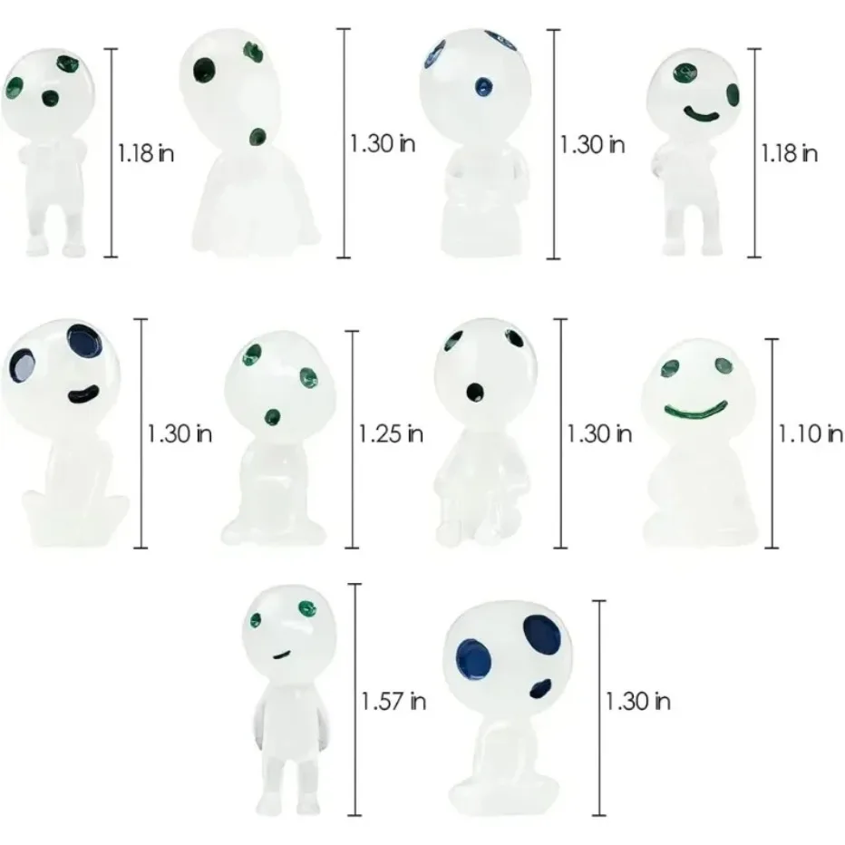 10Pcs Luminous Elves Mini Figures Fish Tank Decor Kodama Glow in the Dark Figures Garden Micro Flower Potted Landscape Ornament