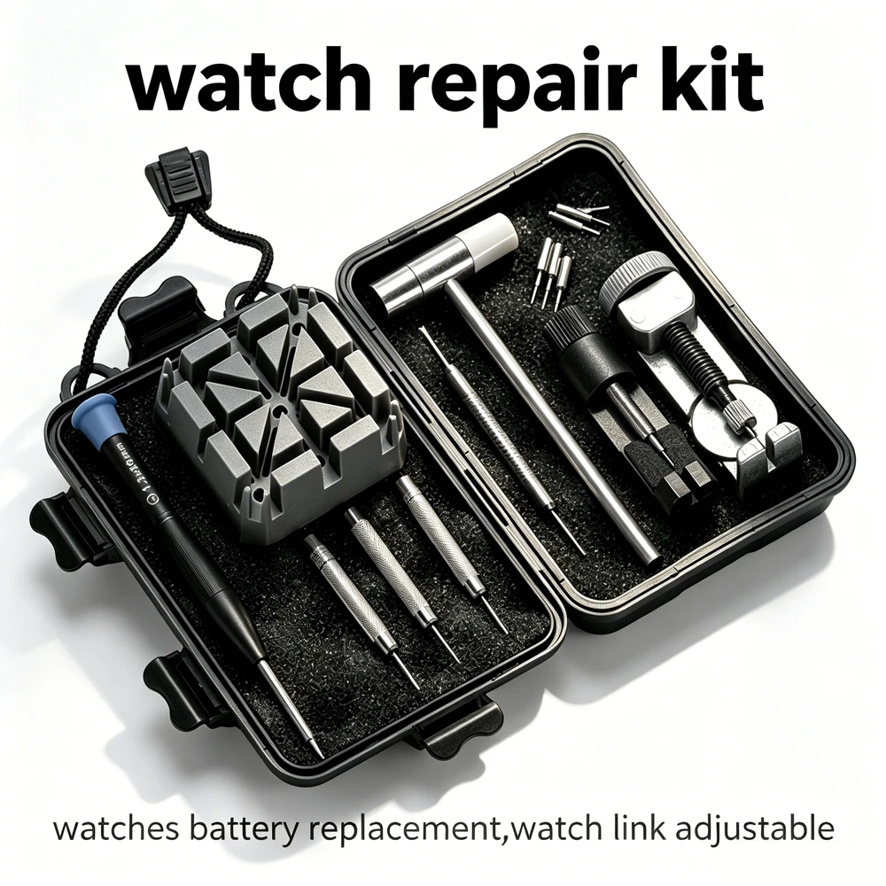 

16Pcs Watch band adjust tool Universal Watch band link remover adjustable watch strap Removal battery change tools Repair kit