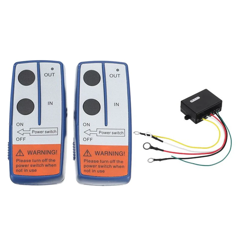 3PCS Wireless Winch Remote Control Set - 12V/24V Dual Handset Switch 50ft for Jeep SUV Car Recovery Crane Accessories