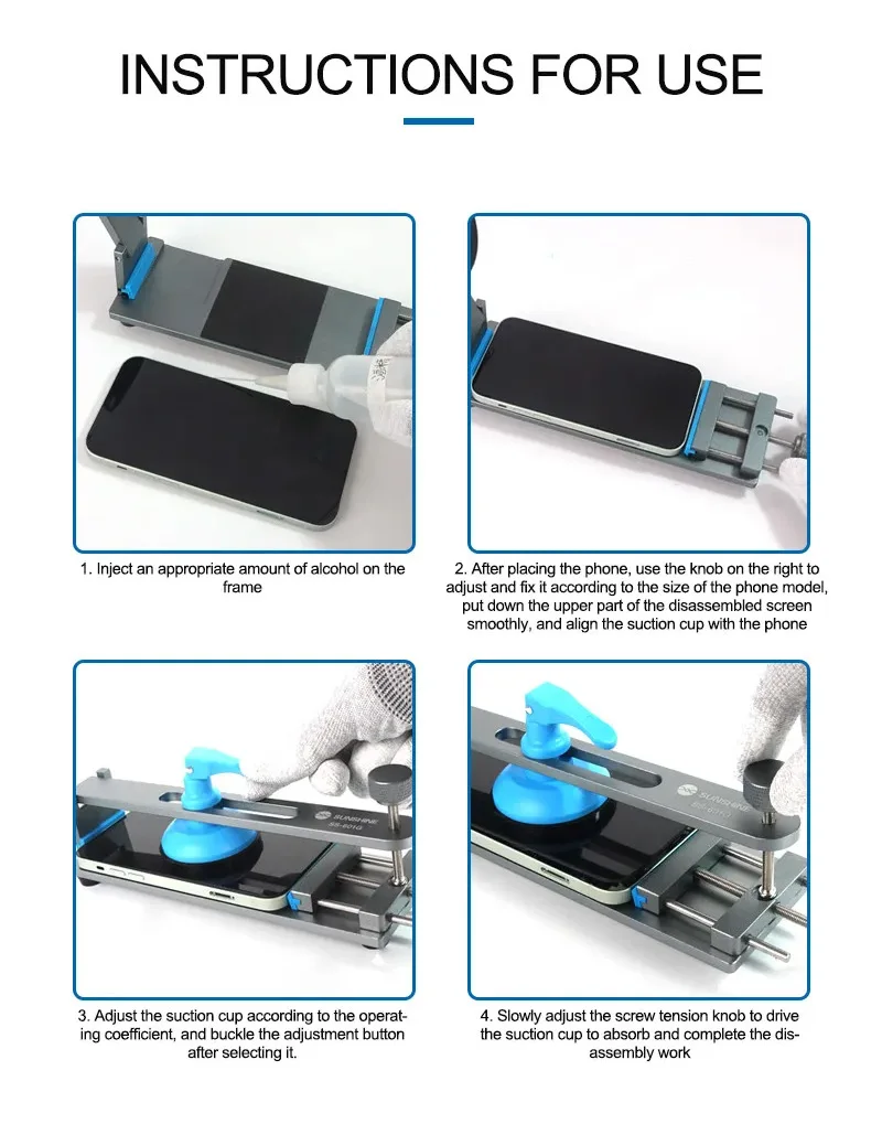 Imagem -06 - Sunshine-lcd Separador de Tela Abridor de Tela do Telefone Ferramenta de Reparo para Remoção Rápida Fixação Ss601g