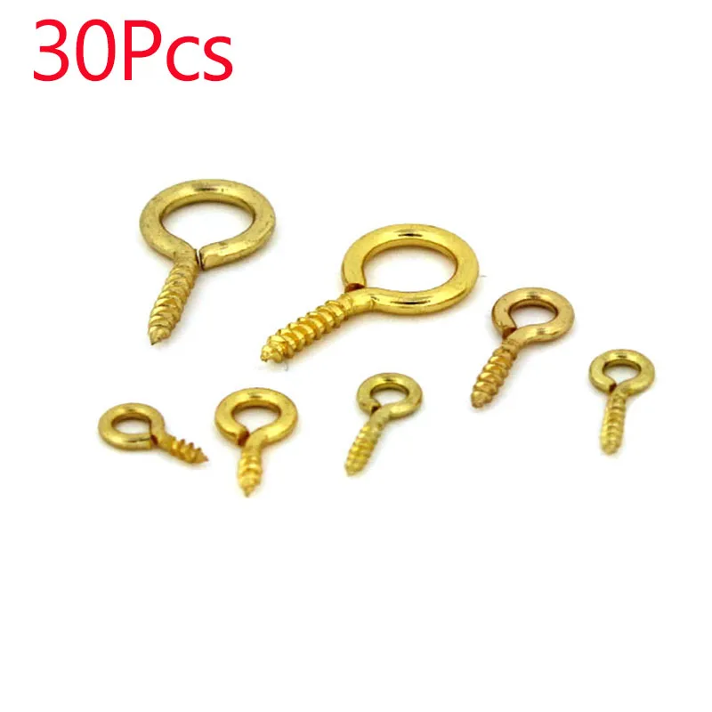 30-50 Pz/lotto In Acciaio Inox Oro Vite Perni Occhielli Ganci Filettati Occhielli Catenacci per Pendenti Fai Da Te Creazione di Gioielli Fatti A Mano