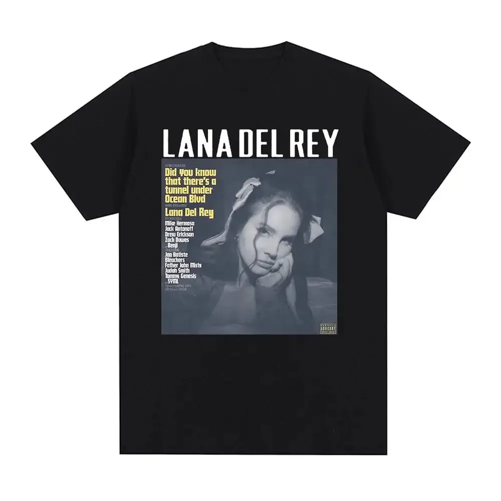 เสื้อยืดสตรีทเสื้อฮิปฮอปฮาราจูกุพิมพ์ลายผู้ชายแฟชั่นนักร้อง Lana Del Rey เสื้อ Y2k ใช้ได้ทั้งชายและหญิง