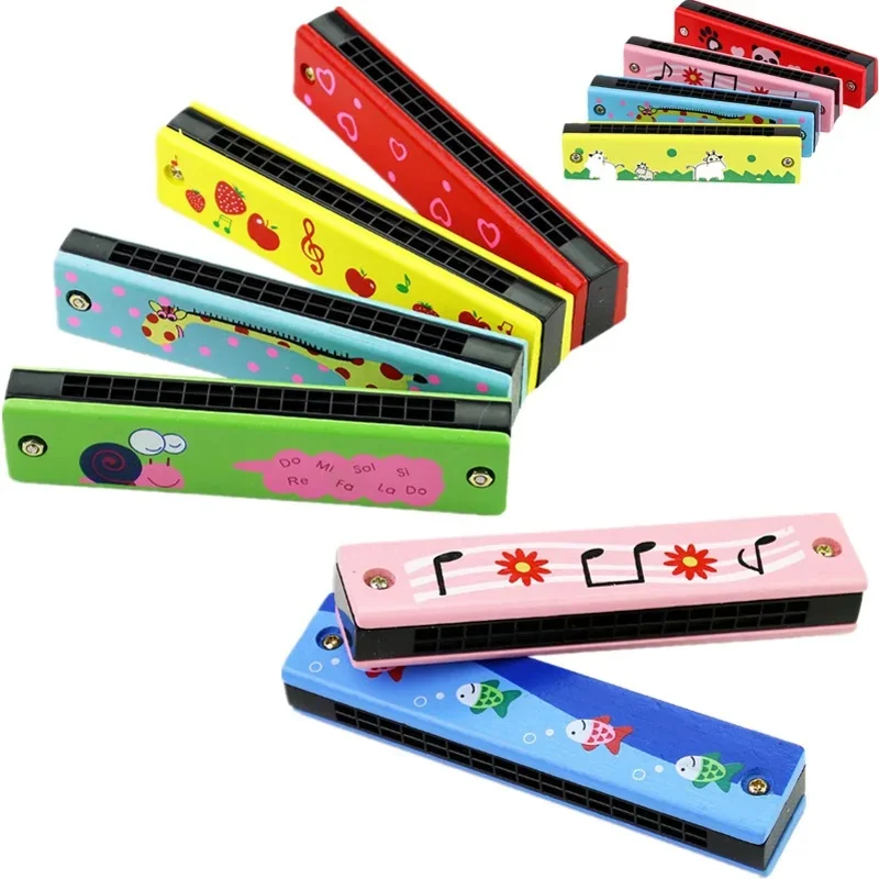 Wooden Harmonica Musical Instruments For Beginners Kids Montessori Early Childhood Educational Toys Party Favors Birthday Gifts