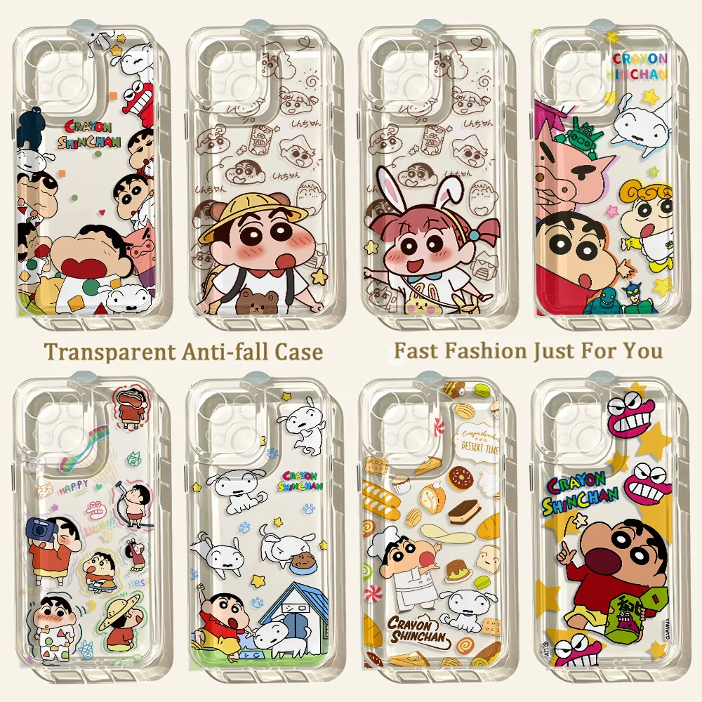 Phone Case For Samsung Galaxy S26 S25 S24 S23 S22 S21 S20 FE Note20 Note10 Edge Plus Ultra Lite 5G Anime Crayons Shin-chans