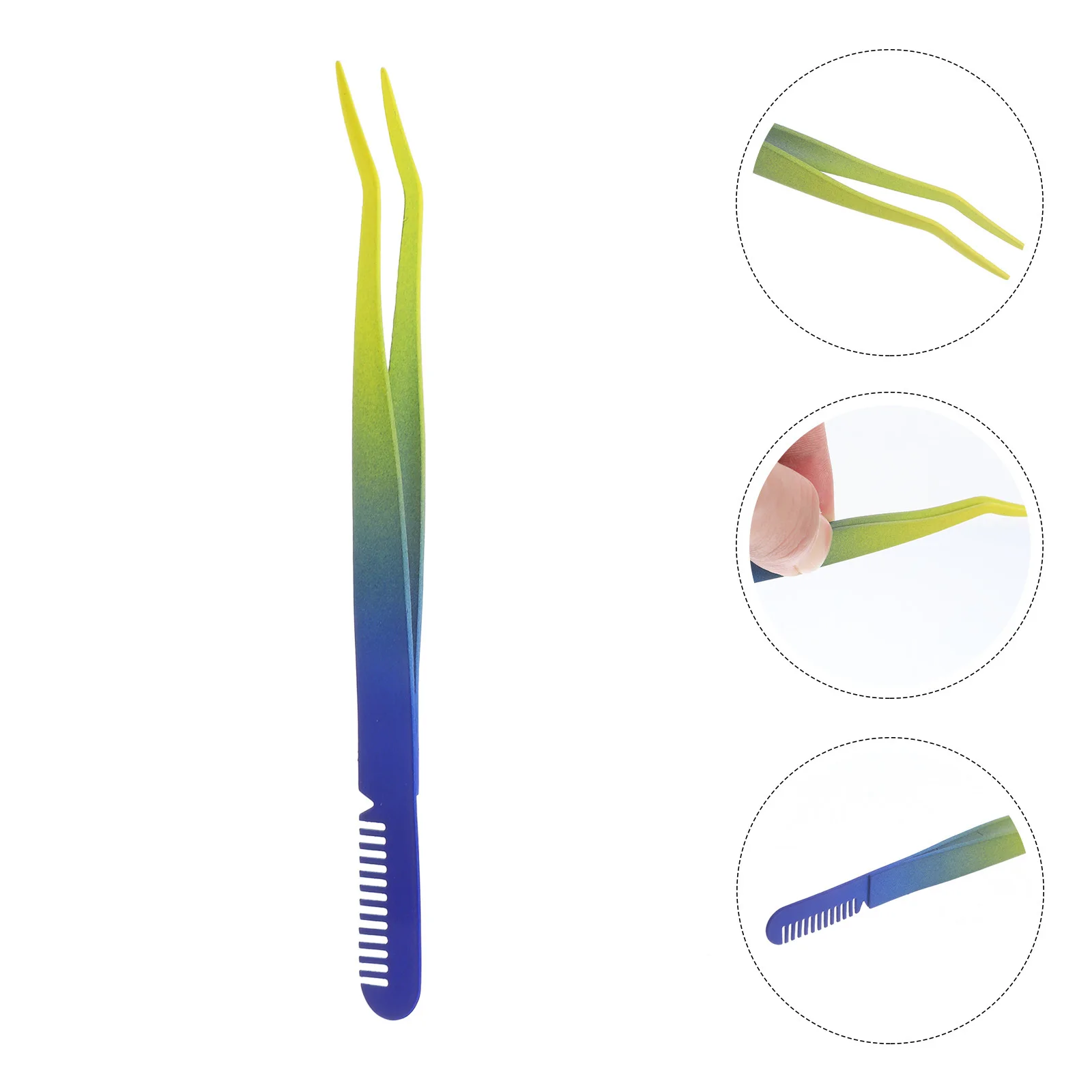 الفولاذ المقاوم للصدأ ملقط رمش الحاجب التشذيب الملقط مشط لاش قضيب أداة الدقة رمش تمديد الملقط الجمال