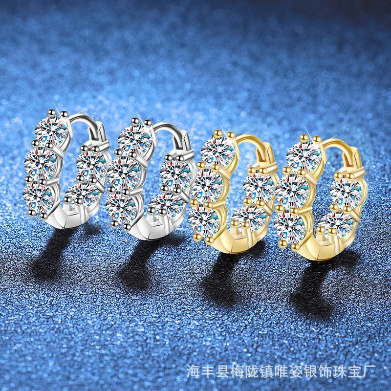 

PT950 4Ct Moissanite Earrings French Lobster Claw Clasp Hypoallergenic Platinum Jewelry Women's Luxury Gift jewelry for women