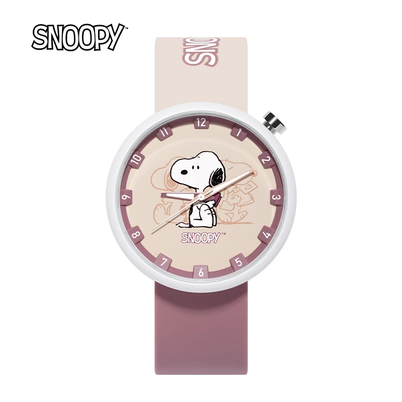 Relógio luminoso de desenho animado feminino Snoopy genuíno