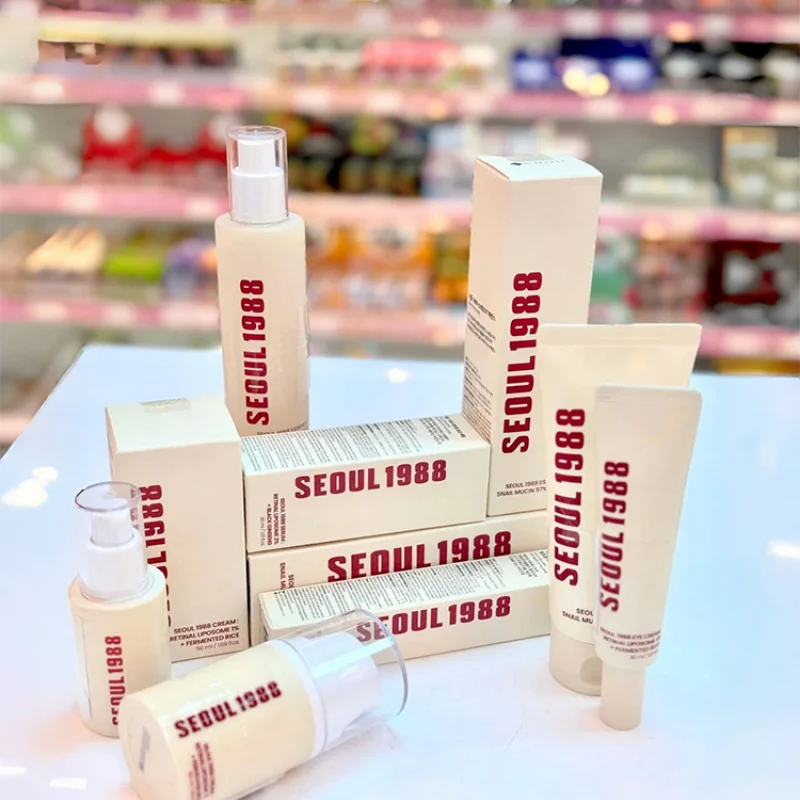 مجموعة العناية بالبشرة الكورية من سيول 1988، كريم الحلزون Mucin، كريم العين على شكل بيضة الحلزون، خلاصة الريتينول، تونر خلاصة الحلزون، كريم الأرز المخمر #1