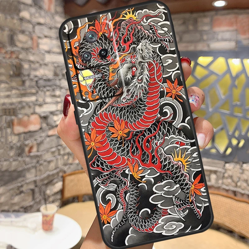 Yakuza Dragon Tattoo Case For POCO F5 X3 X5 Pro M5s C40 F3 F4 X4 GT Xiaomi 13 Ultra 11T 12T Pro 11 12 Lite Cover