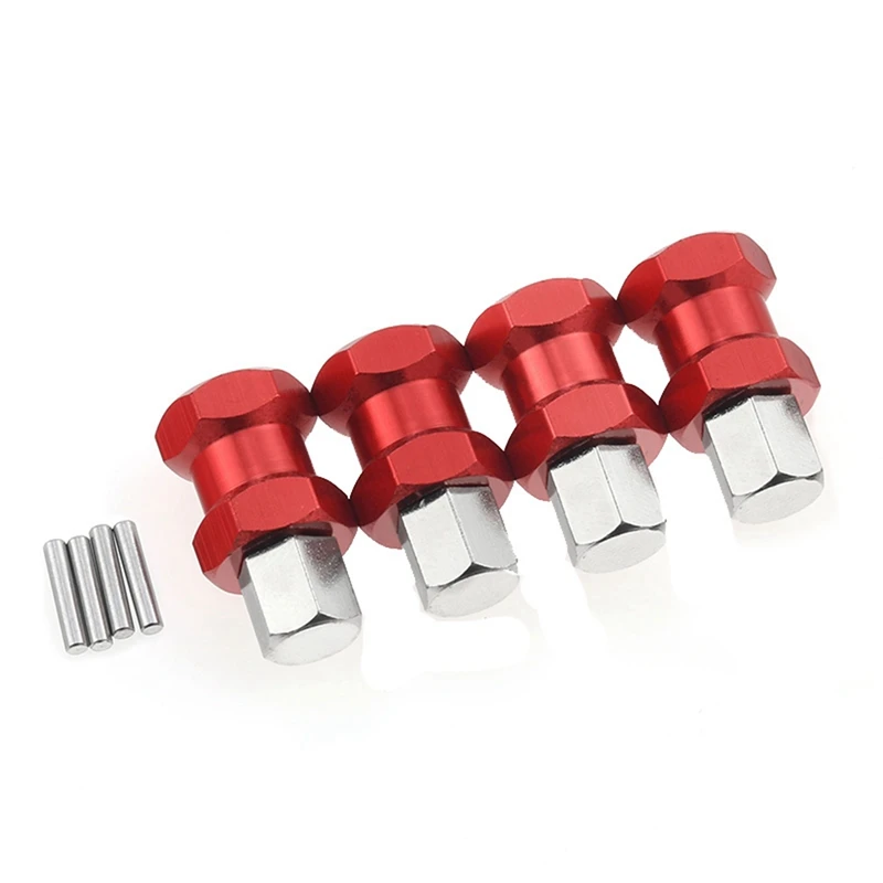 

40X RC Car Metal 12Mm Wheel Hex Hub 15Mm Extension Coupler For AXIAL SCX10 D90 CC01 F350 1/10 RC Crawler-Red