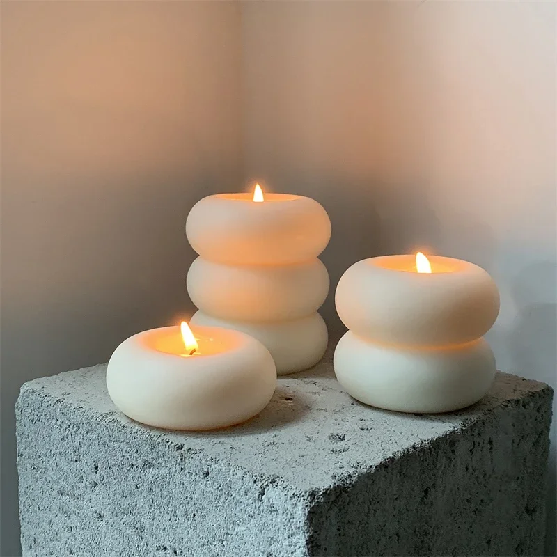 Donut Circles Aromatherapy Candles Creative Home Candles Home DecorationDecoration Bedroom Flameless Romantic Birthday Gift Wax