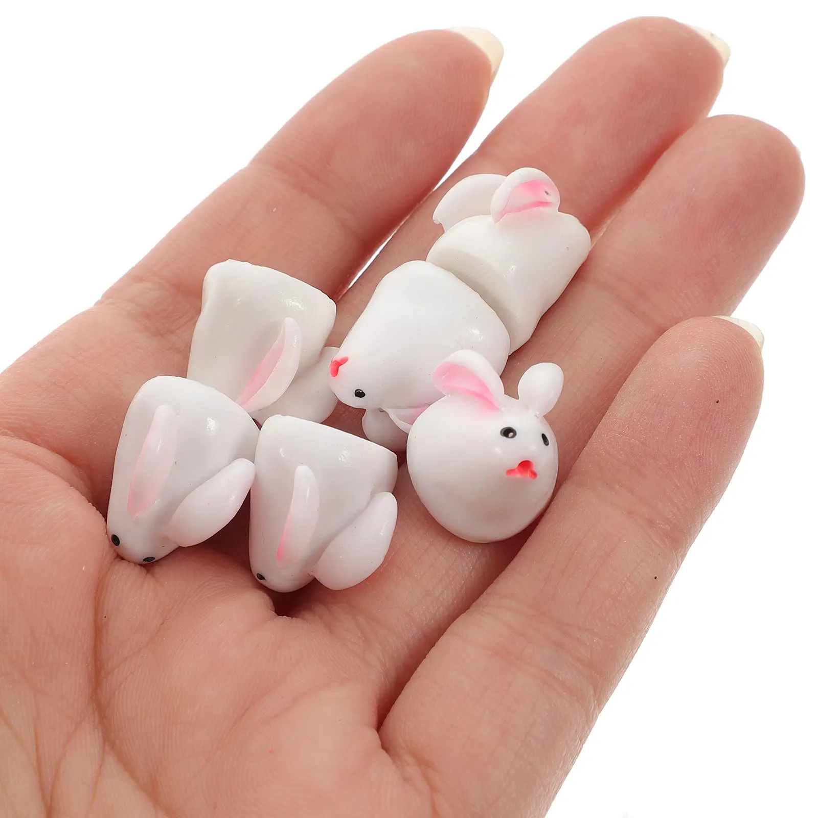 

30Pcs Easter Mini Bunny Micro Landscape Ornament Resin Decor for Garden Bonsai Tabletop Decorative Resin Adornments