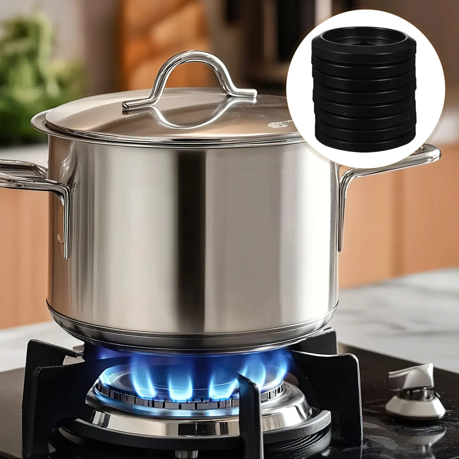 

10Pcs Gas Stove Knob Base Replacement Plastic Switch Control Cover Durable Kitchen Gas Cooktop Grill Oven Bbq Black 2.75 Inch