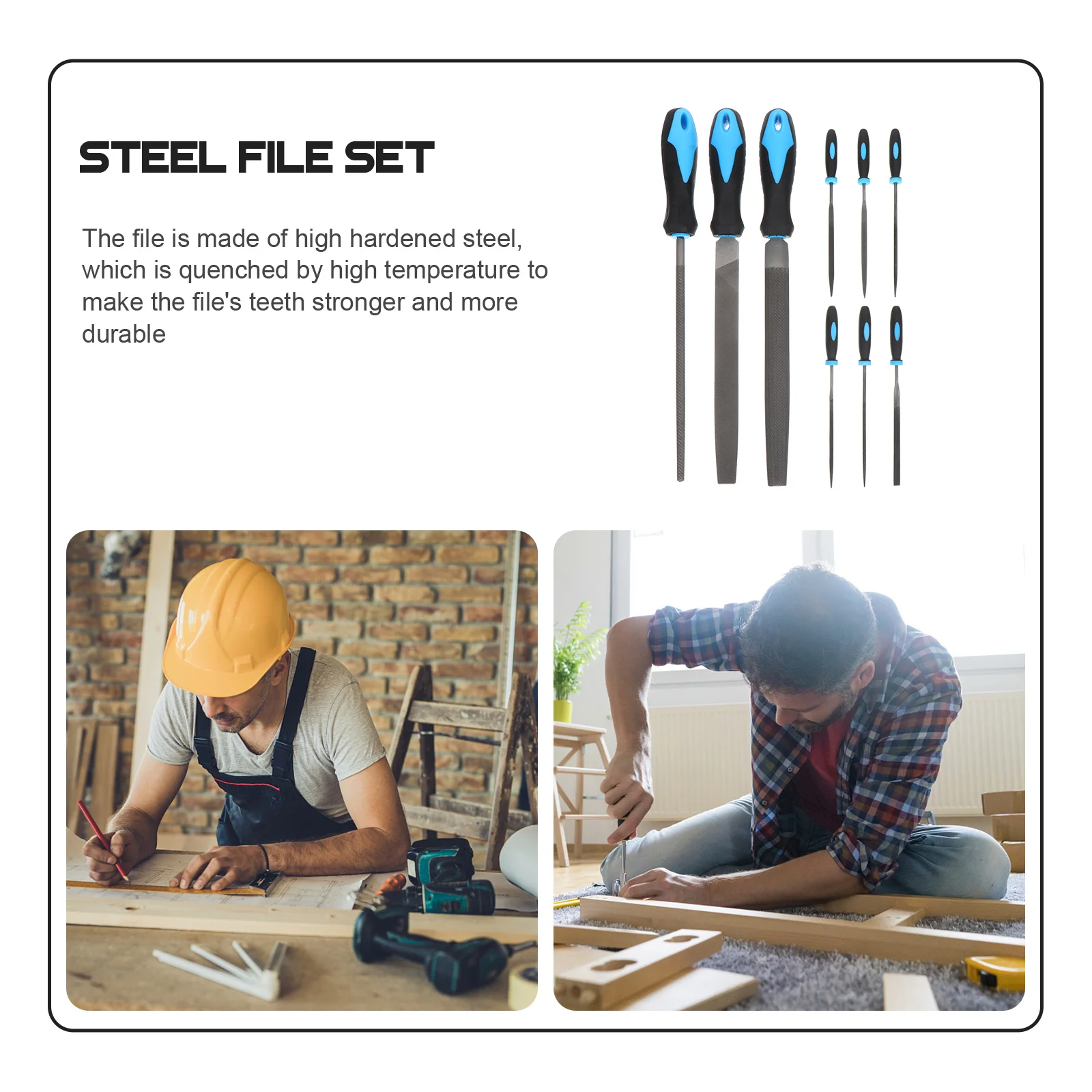 

1Set Steel File Set Compact Lightweight Portable Polishing Carving Wood Metal Tools Steel File Set Practical Grinding Files