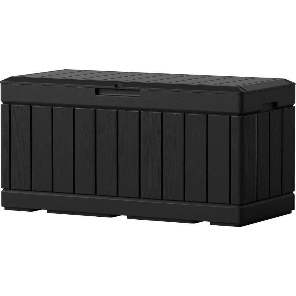 

85 Gallon Large Resin Deck Box Waterproof Outdoor Storage with Padlock Indoor Outdoor Organization and Storage Container for Pa