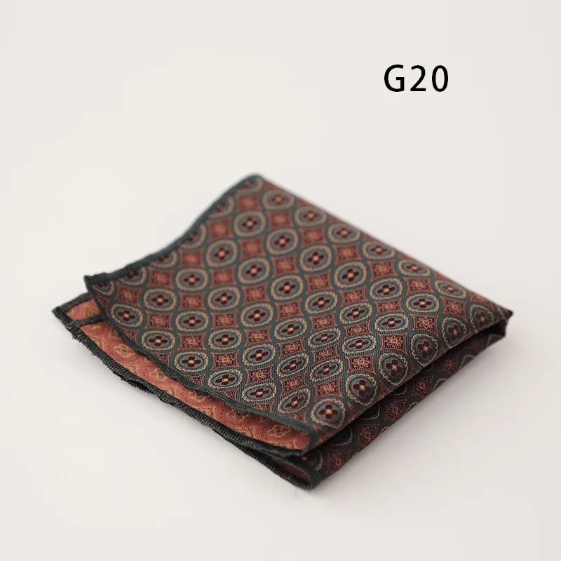 24 ซม.หรูหราเกาหลีผู้ชายธุรกิจอย่างเป็นทางการ Pocket Square Polka Dot Paisley ลายสก๊อตผ้าเช็ดหน้าชุดอุปกรณ์เสริมเนคไท Cravat Hanky