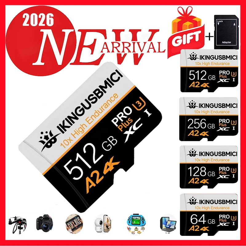 32GB 128GB 256GB 512GB Micro SD Card Memory Card SD Cards TF Cards Class 10 4K Durable for Action Camera Gaming Phone