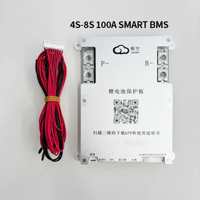 

Φ 12V 24V 3S JK-B1A8S10P 6S 7S 8S SMART BMS Bluetooth APP Active Balance 100A LiFePo4 Li-Ion 4S PCM